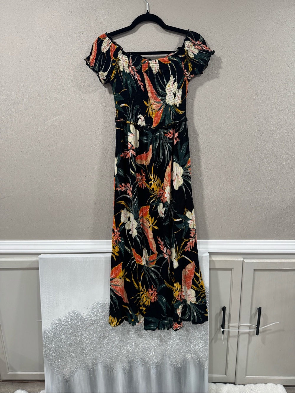 Patrons Of Peace Black Tropical Floral Maxi Dress - Picture 4 of 5